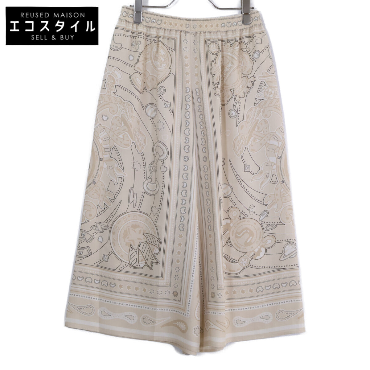 HERMES 爱马仕 近乎全新 国内专柜 5H0439DJ 25AW Candy Libris Bandana 糖果书页方巾 真丝短裤 下装