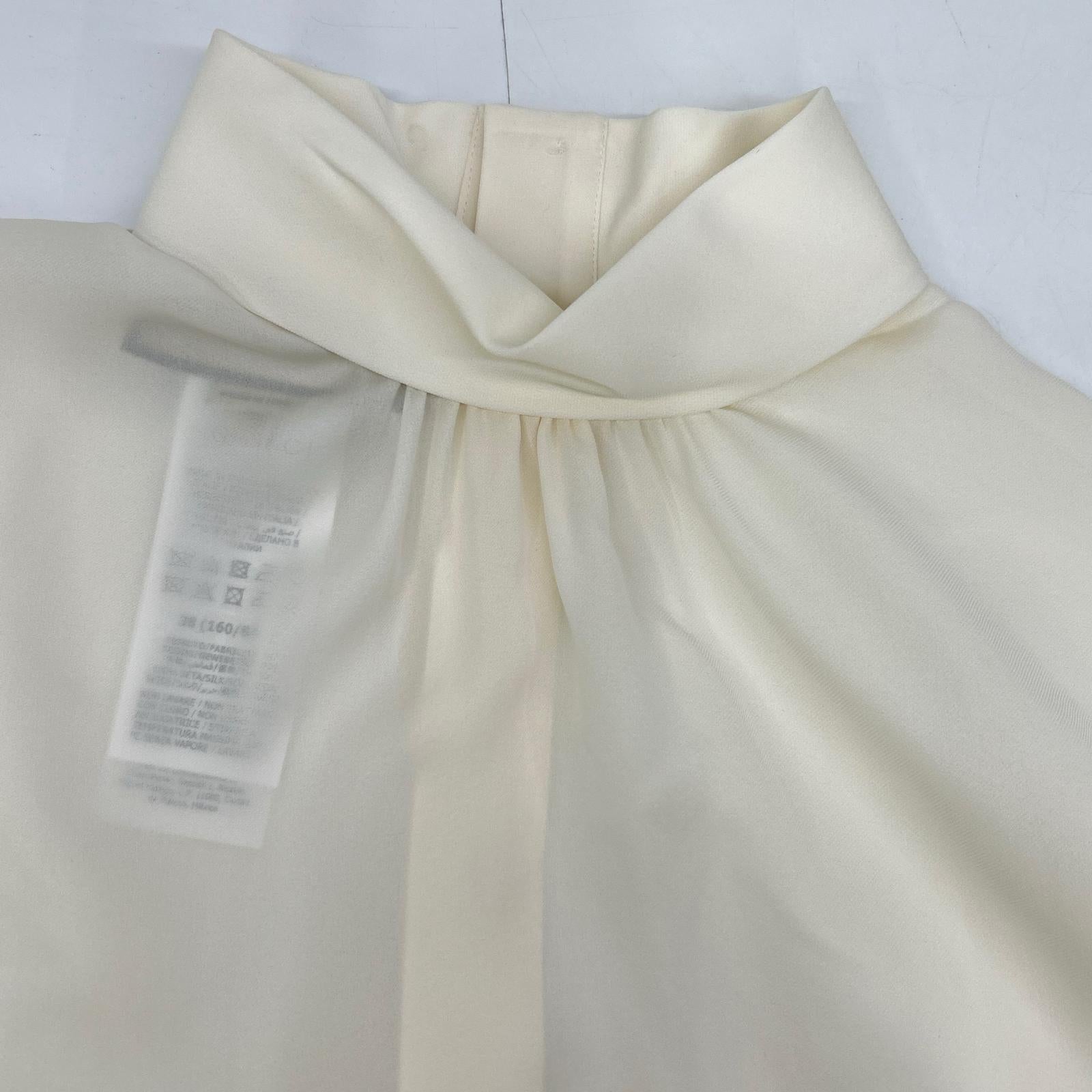 GUCCI グッチ 677383 アイボリー シルク100% 長袖 ブラウス トップス