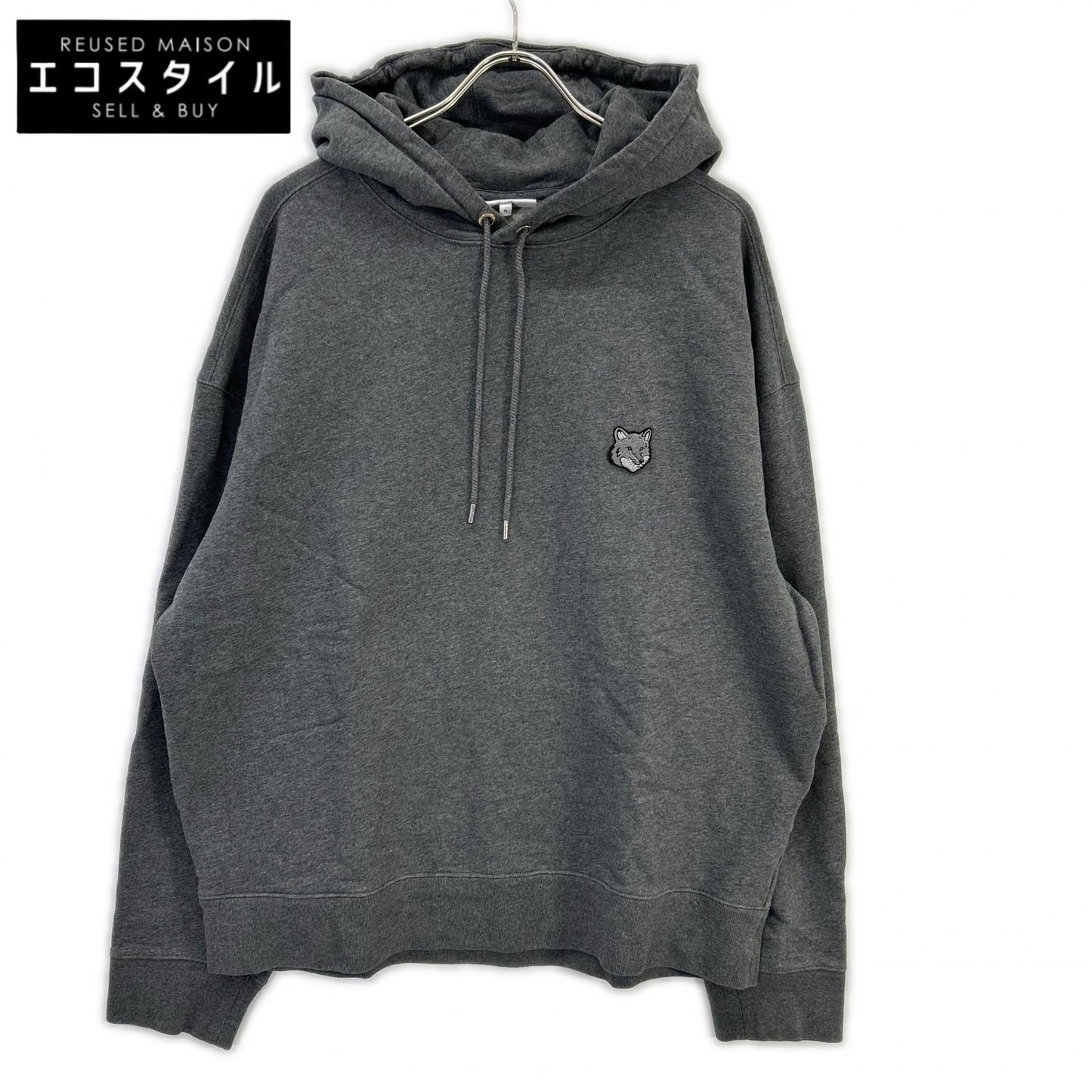 MAISON KITSUNE メゾンキツネ LM00705KM0001 ダークグレー フォックスヘッド SWEATSHIRTS パーカー トップス