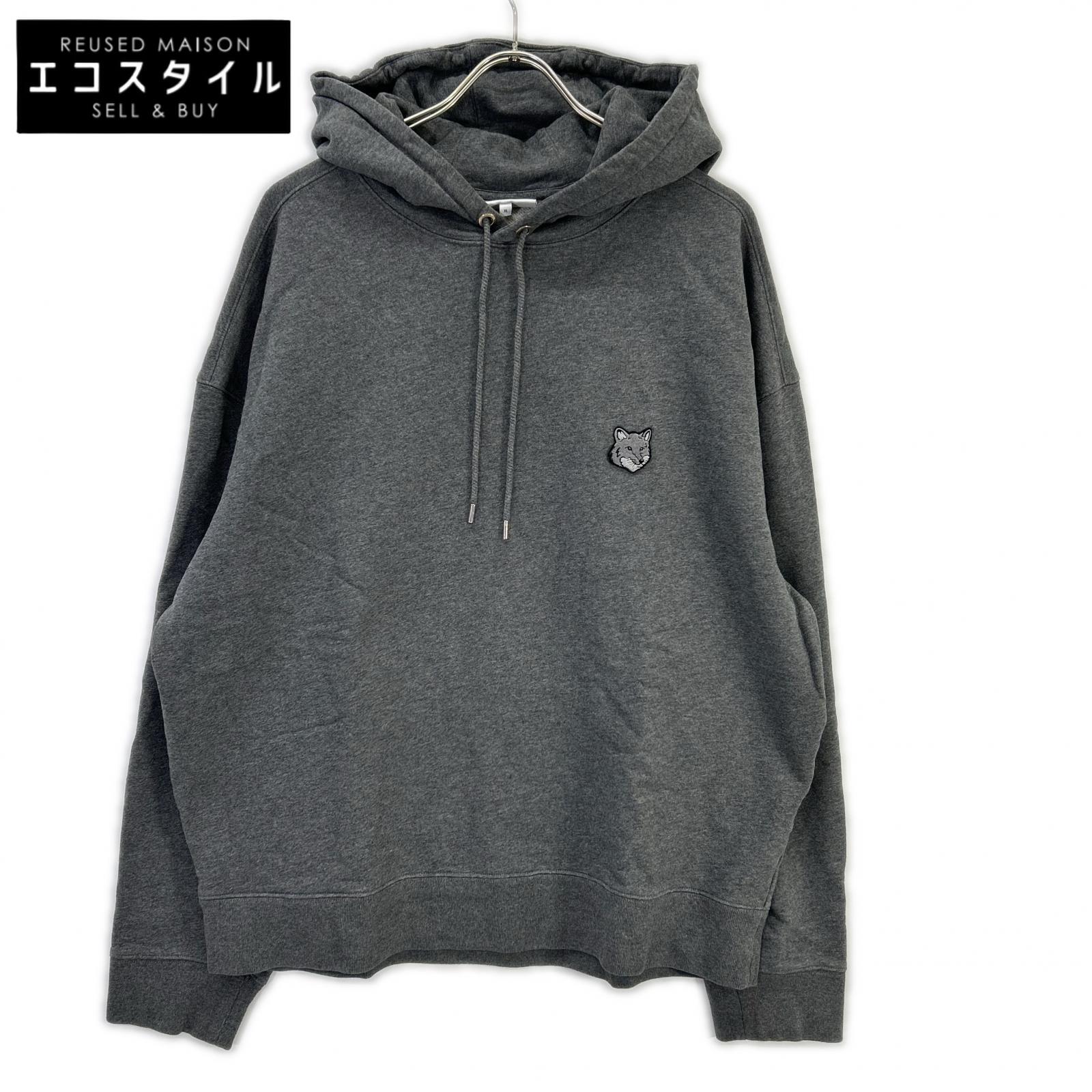 MAISON KITSUNE メゾンキツネ LM00705KM0001 ダークグレー フォックスヘッド SWEATSHIRTS パーカー トップス
