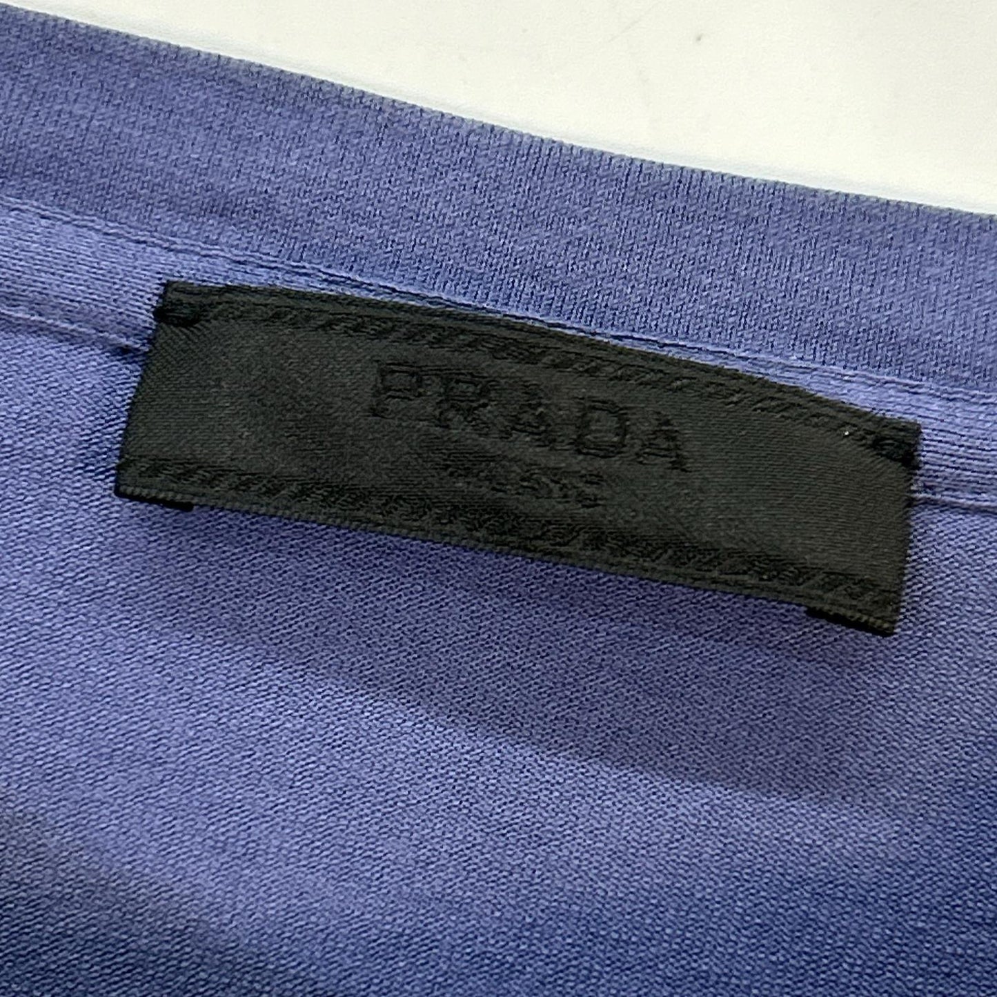 PRADA プラダ SJN250 22SS ネイビー ラバーロゴ ポケット Tシャツ トップス
