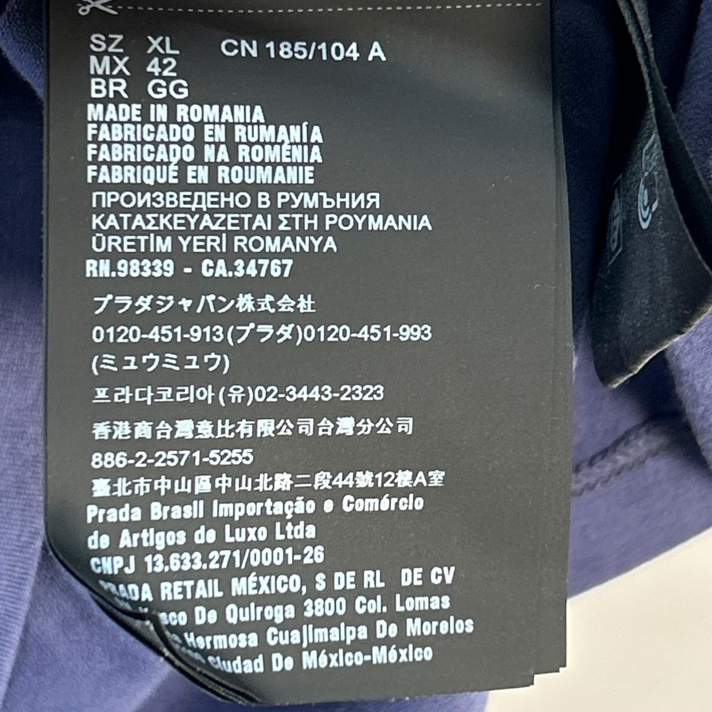 PRADA プラダ SJN250 22SS ネイビー ラバーロゴ ポケット Tシャツ トップス