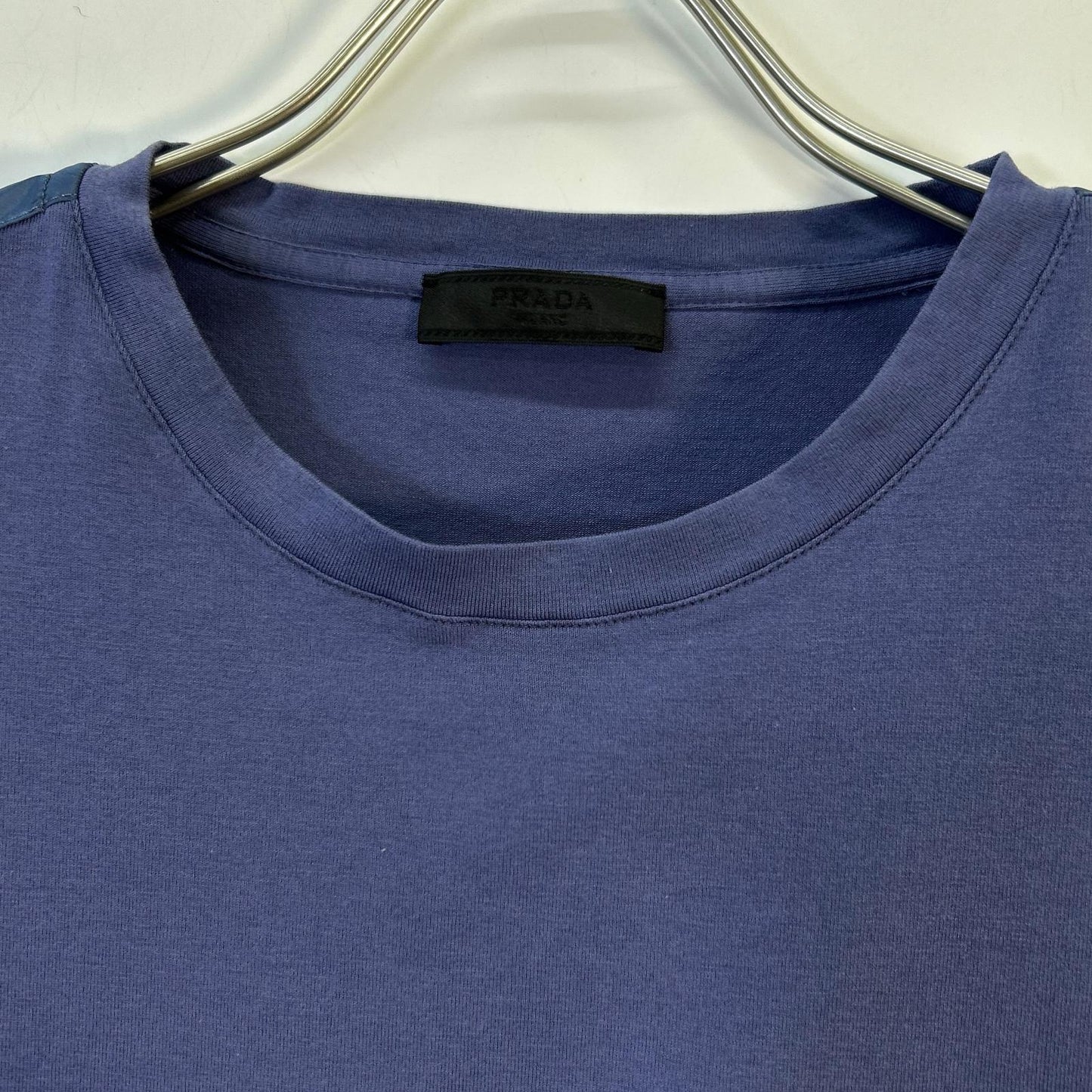 PRADA プラダ SJN250 22SS ネイビー ラバーロゴ ポケット Tシャツ トップス