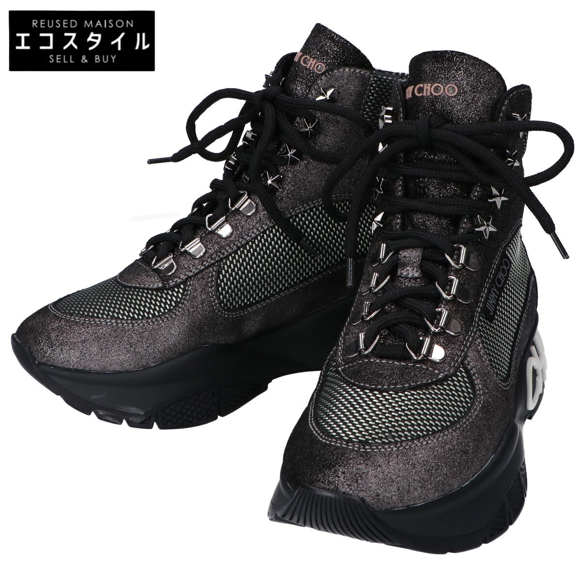 JIMMY CHOO Gray INCA/F Short Trekking Shoes