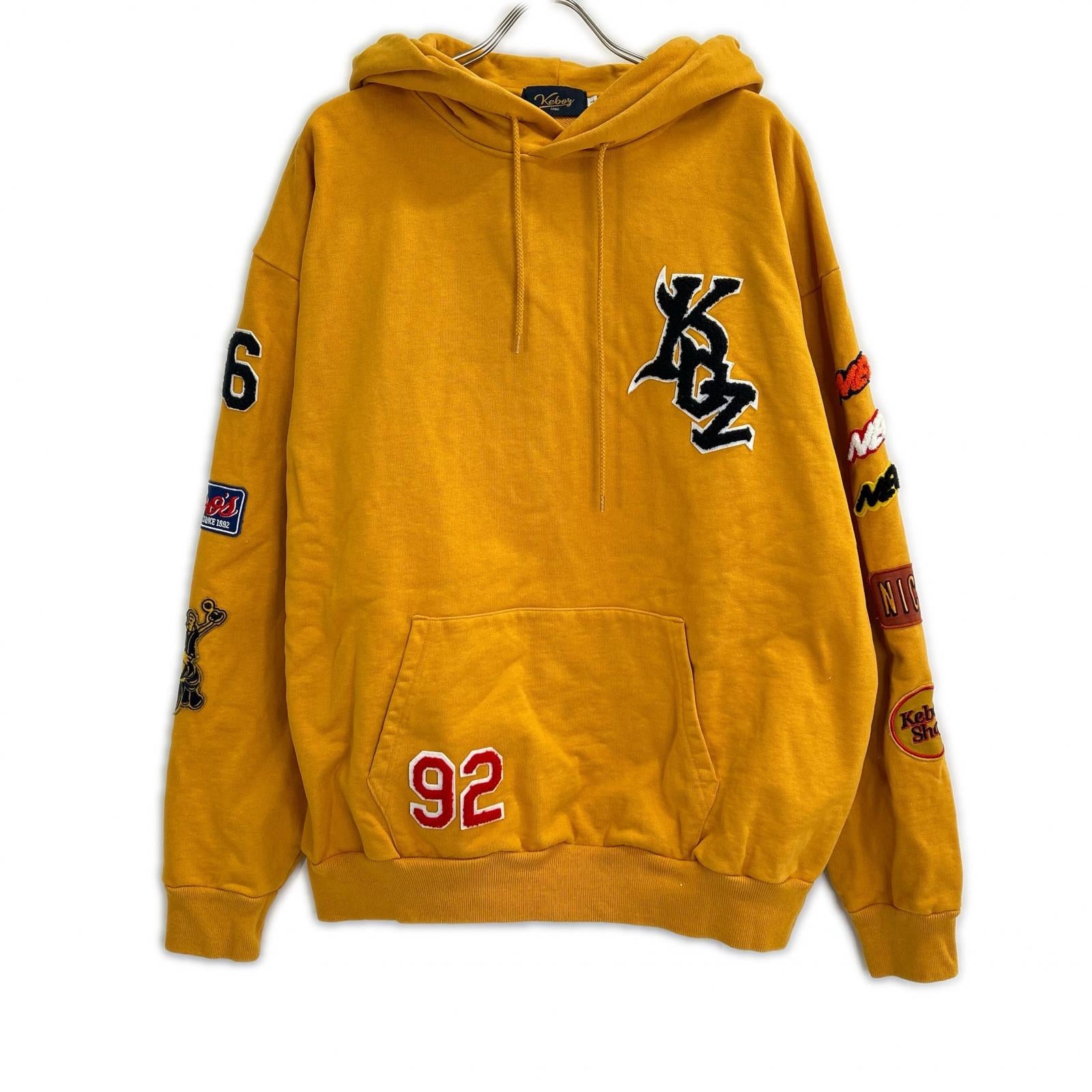 KEBOZ ケボズ × FREAKS STORE 213-1255 オレンジ ロゴワッペン パーカー【洗濯 トップス