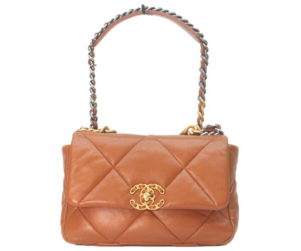 CHANEL シャネル AS1160 ブラウン ラムスキン シャネル19 スモール チェーンショルダーバッグ ショルダーバッグ