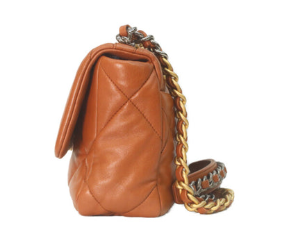 CHANEL シャネル AS1160 ブラウン ラムスキン シャネル19 スモール チェーンショルダーバッグ ショルダーバッグ
