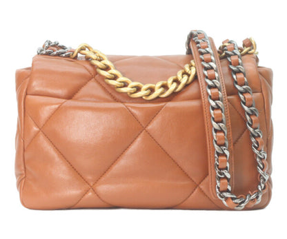 CHANEL シャネル AS1160 ブラウン ラムスキン シャネル19 スモール チェーンショルダーバッグ ショルダーバッグ