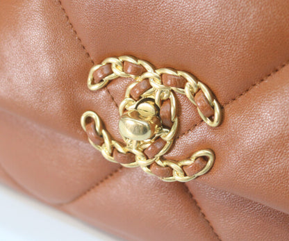 CHANEL シャネル AS1160 ブラウン ラムスキン シャネル19 スモール チェーンショルダーバッグ ショルダーバッグ
