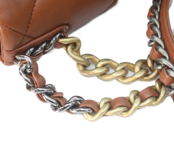 CHANEL シャネル AS1160 ブラウン ラムスキン シャネル19 スモール