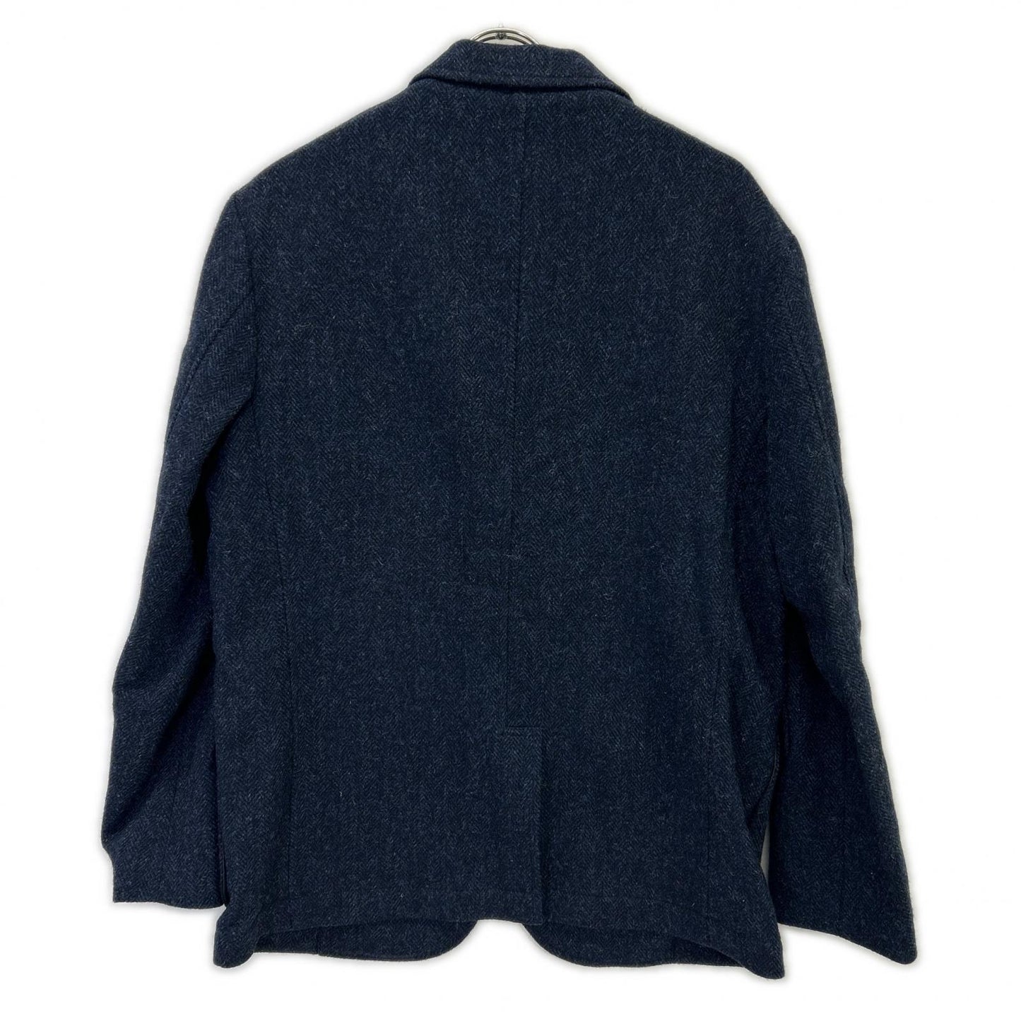 ×WOOLRICH Navy Herringbone Tailored Jacket with Functioning Cuffs L Men's