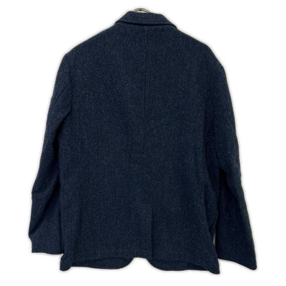 ×WOOLRICH Navy Herringbone Tailored Jacket with Functioning Cuffs L Men's