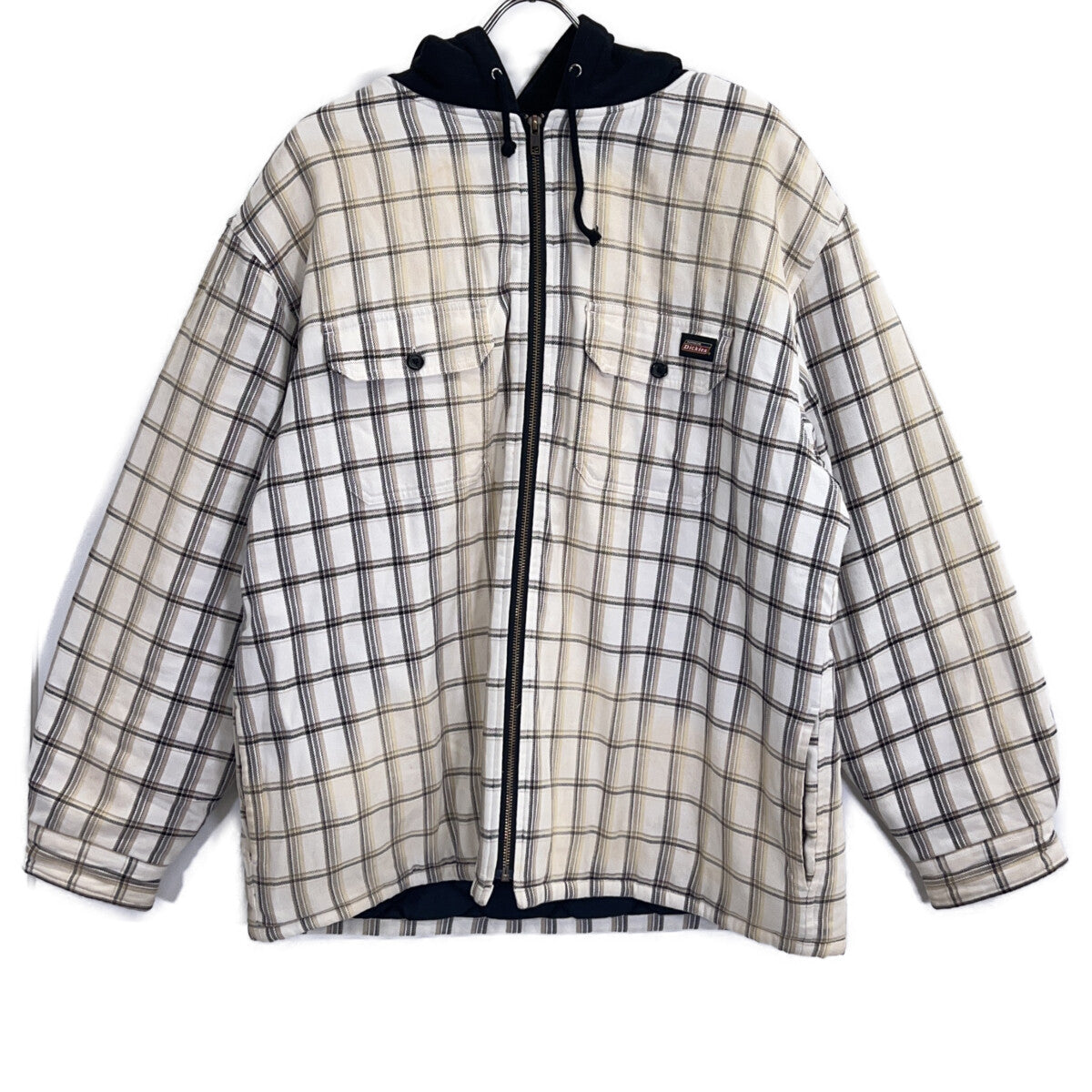 Supreme シュプリーム 23FW ホワイト チェック柄 ×Dickies Plaid Hooded Zip Up Shirt ジャケット