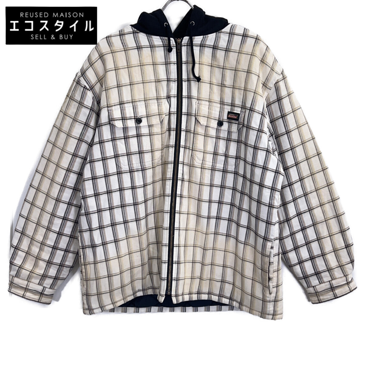 Supreme シュプリーム 23FW ホワイト チェック柄 ×Dickies Plaid Hooded Zip Up Shirt ジャケット