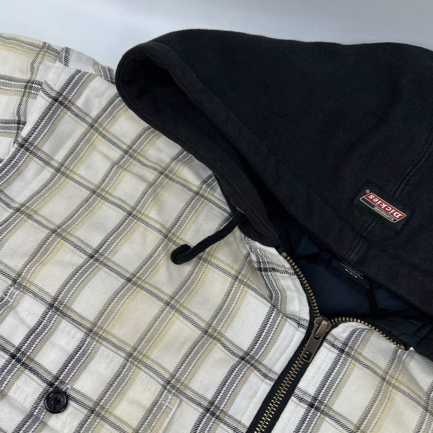 Supreme シュプリーム 23FW ホワイト チェック柄 ×Dickies Plaid Hooded Zip Up Shirt ジャケット
