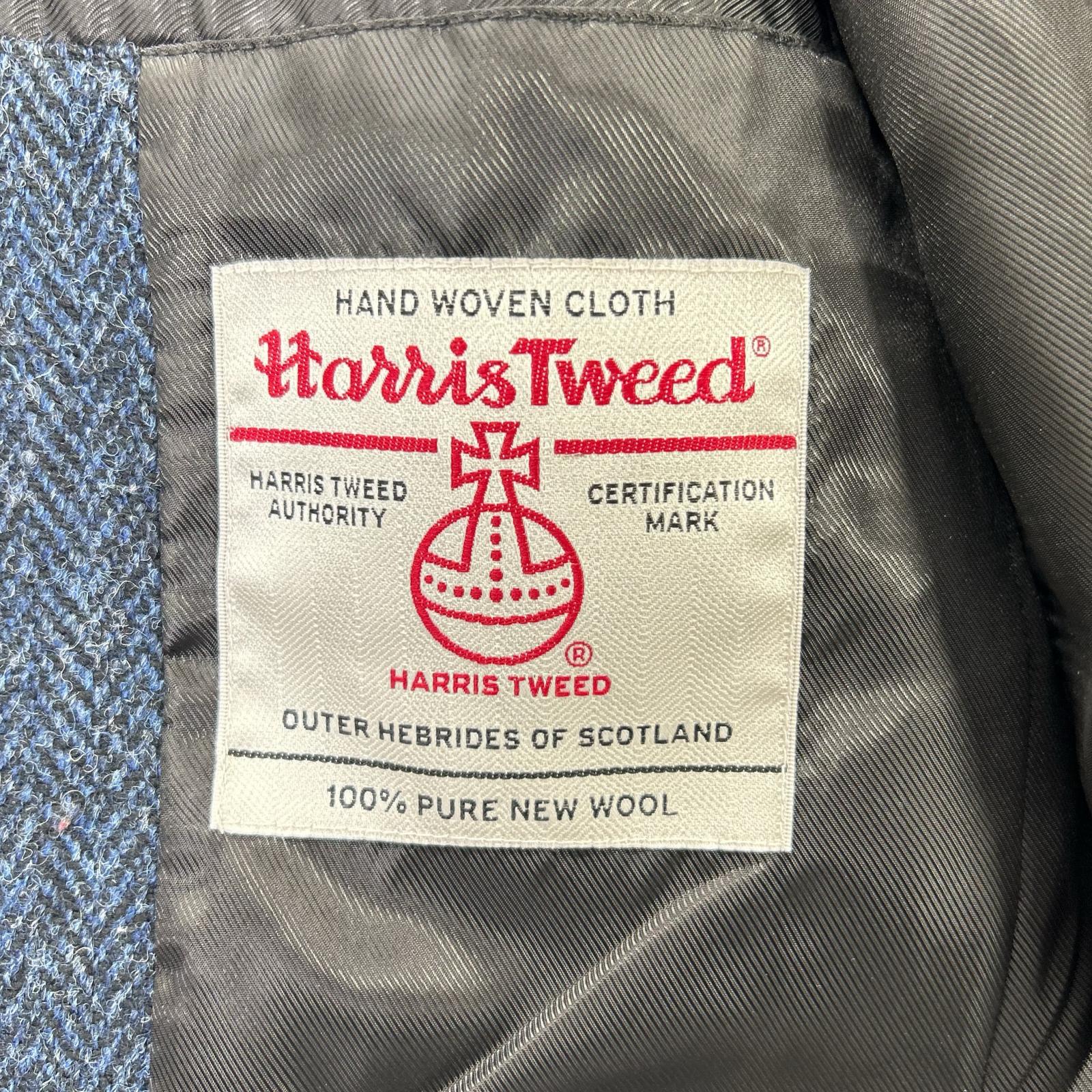Harris Tweed ハリスツイード 【HERRINGBONE CLUB】ネイビー コート コート