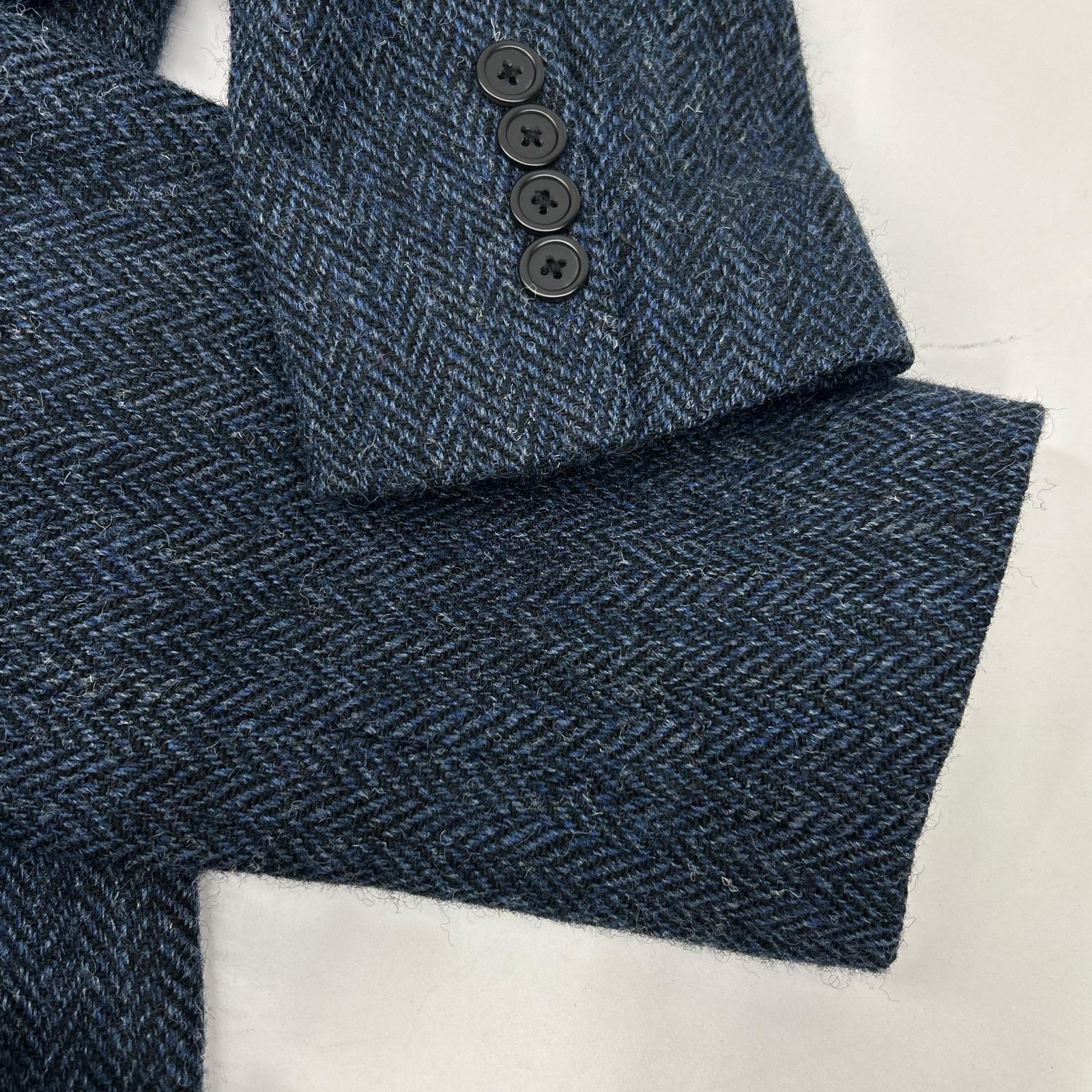 Harris Tweed ハリスツイード 【HERRINGBONE CLUB】ネイビー コート コート
