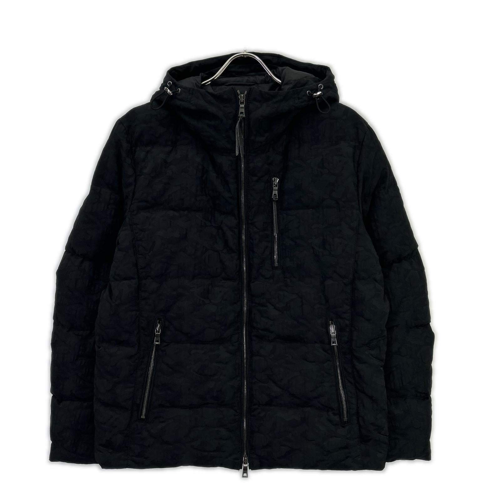 Black Camo Feather Blend Down Jacket 48 Men's