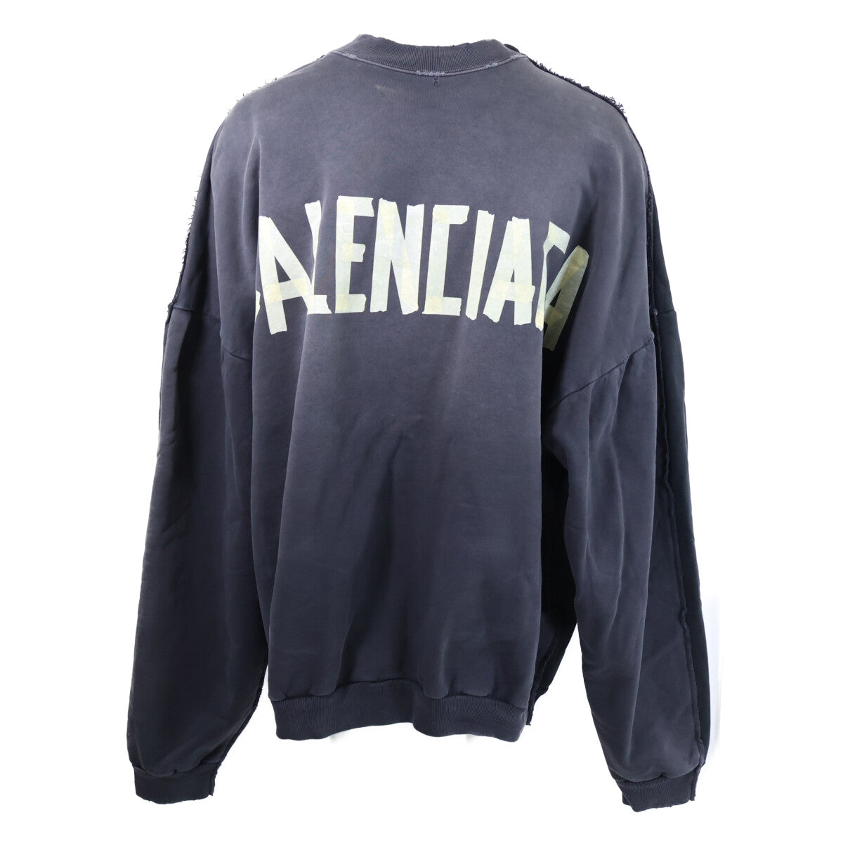 BALENCIAGA バレンシアガ 【国内正規/23年製】791614 Double Front Crew ダブルフロント ダメージ加工 クルーネック スウェットシャツ トップス