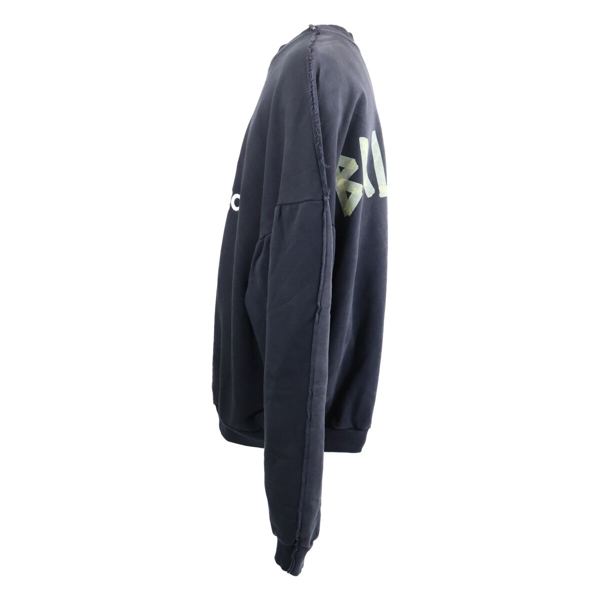 BALENCIAGA バレンシアガ 【国内正規/23年製】791614 Double Front Crew ダブルフロント ダメージ加工 クルーネック スウェットシャツ トップス
