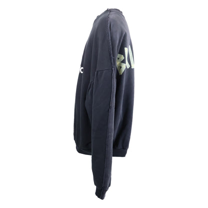 BALENCIAGA バレンシアガ 【国内正規/23年製】791614 Double Front Crew ダブルフロント ダメージ加工 クルーネック スウェットシャツ トップス