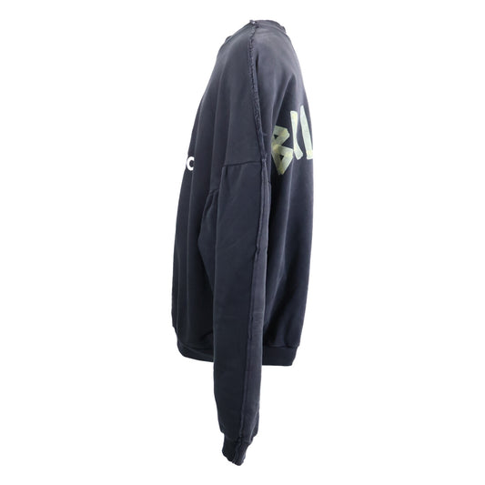 BALENCIAGA バレンシアガ 【国内正規/23年製】791614 Double Front Crew ダブルフロント ダメージ加工 クルーネック スウェットシャツ トップス