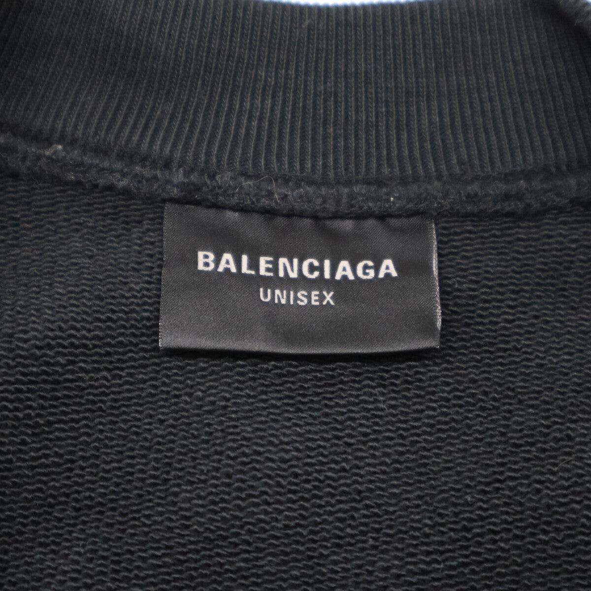 BALENCIAGA バレンシアガ 【国内正規/23年製】791614 Double Front Crew ダブルフロント ダメージ加工 クルーネック スウェットシャツ トップス