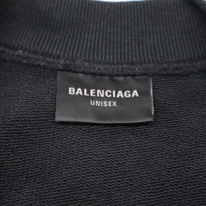 BALENCIAGA バレンシアガ 【国内正規/23年製】791614 Double Front Crew ダブルフロント ダメージ加工 クルーネック スウェットシャツ トップス