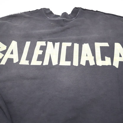 BALENCIAGA バレンシアガ 【国内正規/23年製】791614 Double Front Crew ダブルフロント ダメージ加工 クルーネック スウェットシャツ トップス