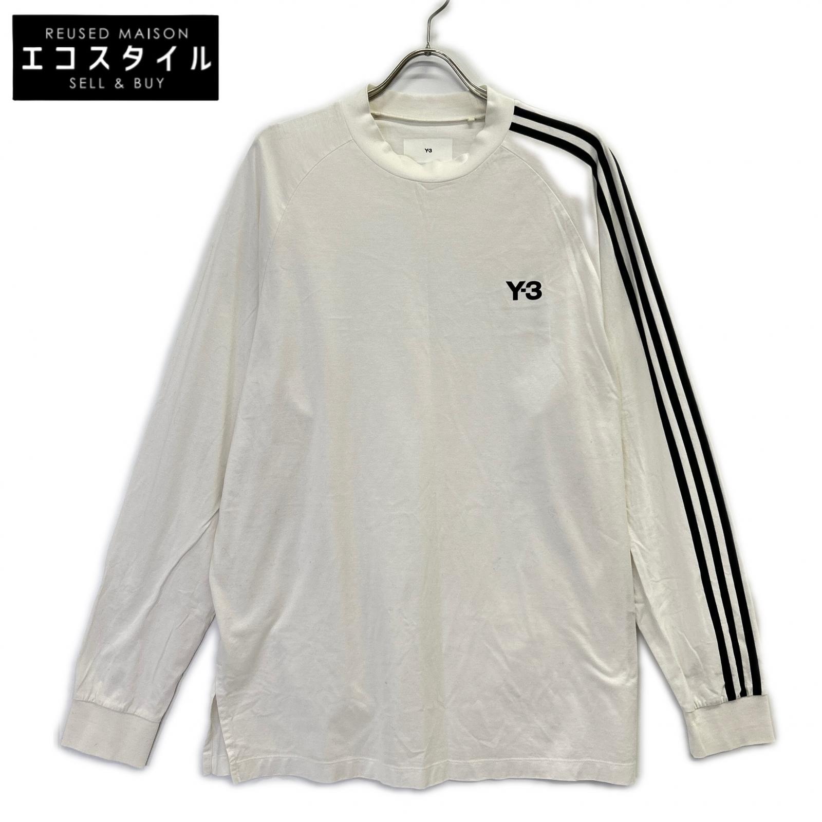 Y-3 ワイスリー IA1421 ホワイト スリーストライプ 長袖カットソー トップス