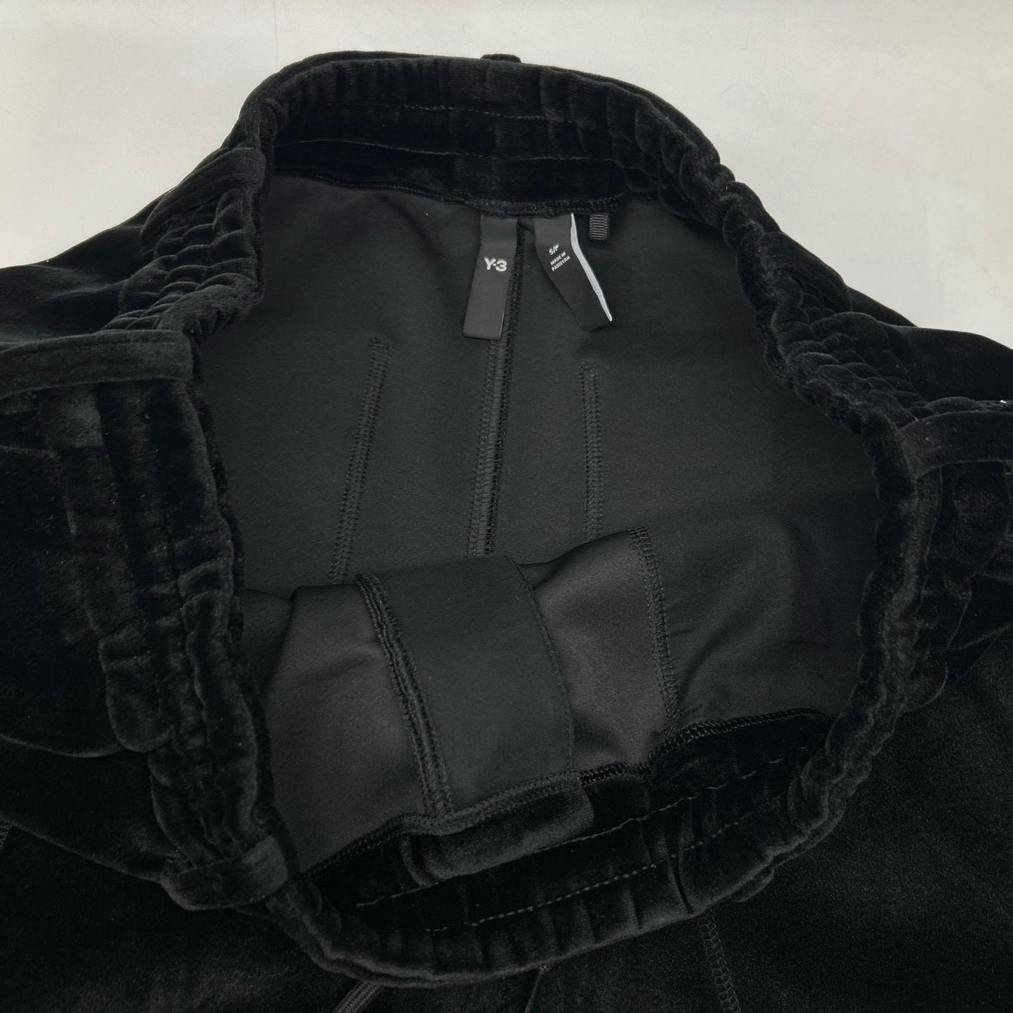 Y-3 ワイスリー IL2147 ブラック VELVET SPACER CUFFED PANTS ベルベット カフ パンツ ボトムス