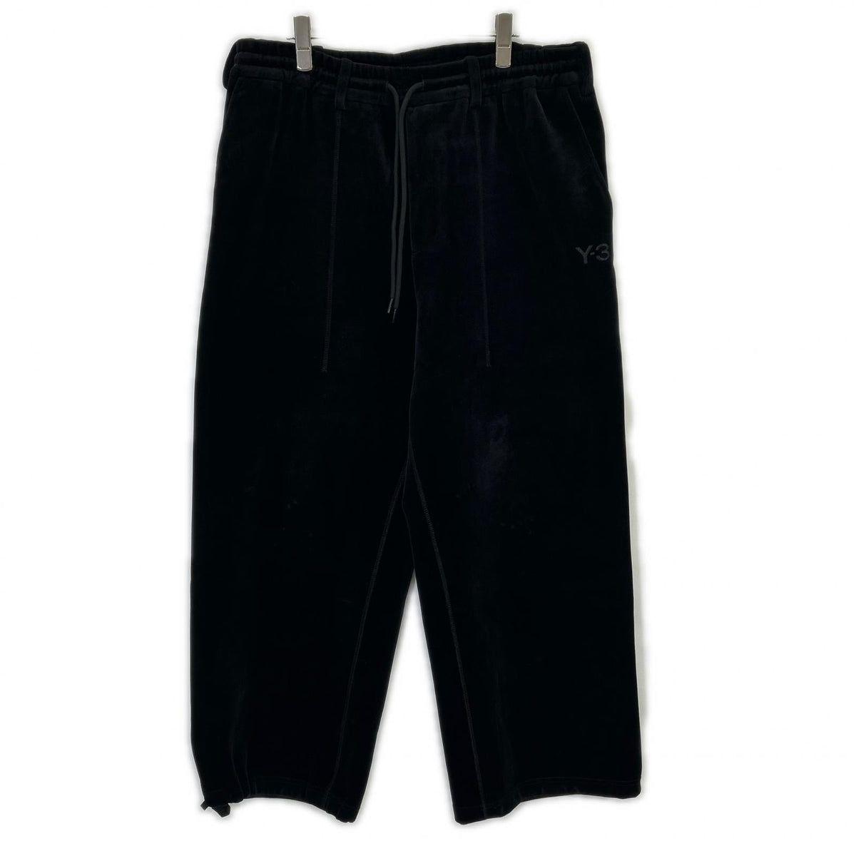 Y-3 ワイスリー IL2147 ブラック VELVET SPACER CUFFED PANTS ベルベット カフ パンツ ボトムス