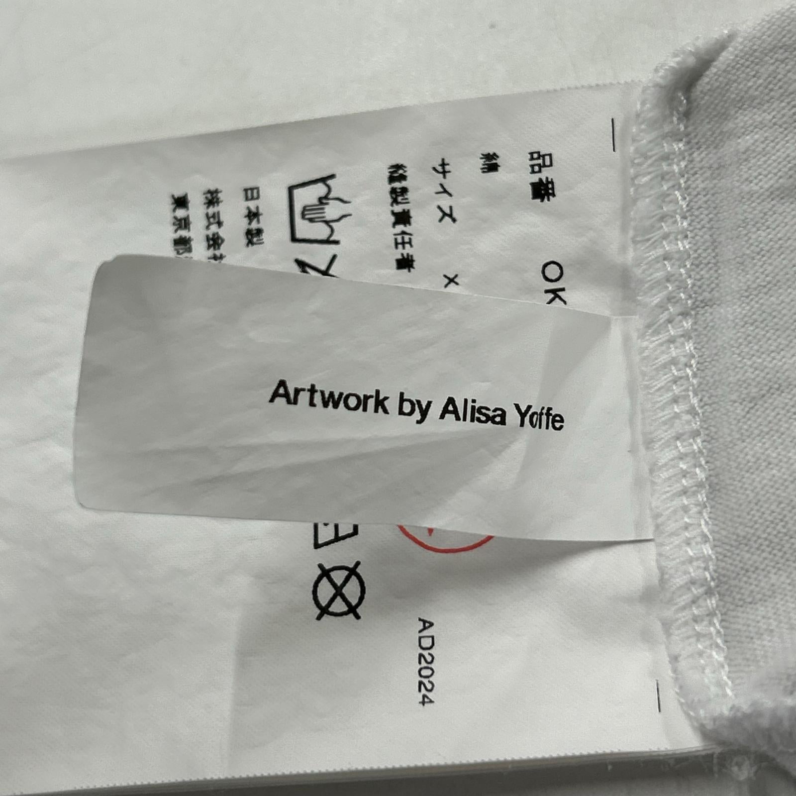 23SS OK-T103 White Alisa Yoffe Aoyama Renewal Commemorative Graphic Logo T-shirt Tops XXL Men's