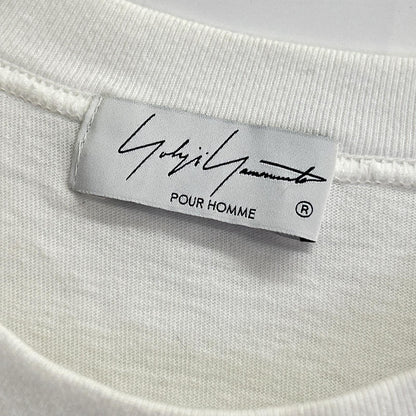 Yohji Yamamoto POUR HOMME ヨウジヤマモトプールオム HD-T77-087　ホワイト　顔料プリントＴシャツ トップス