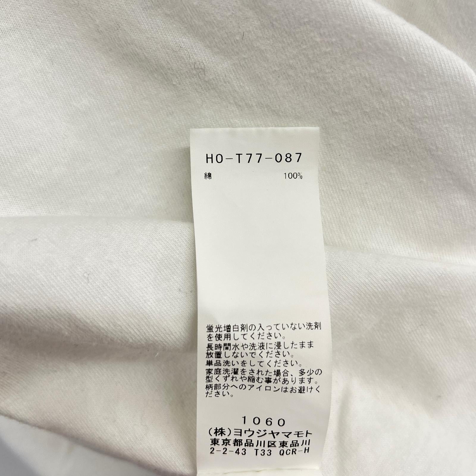 Yohji Yamamoto POUR HOMME ヨウジヤマモトプールオム HD-T77-087　ホワイト　顔料プリントＴシャツ トップス