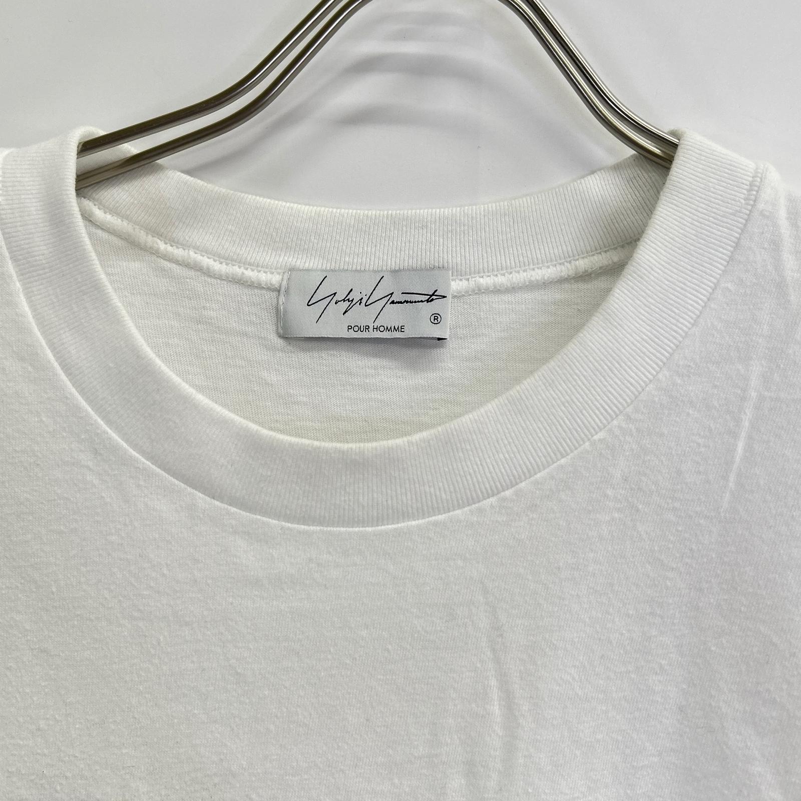 Yohji Yamamoto POUR HOMME ヨウジヤマモトプールオム HD-T77-087　ホワイト　顔料プリントＴシャツ トップス