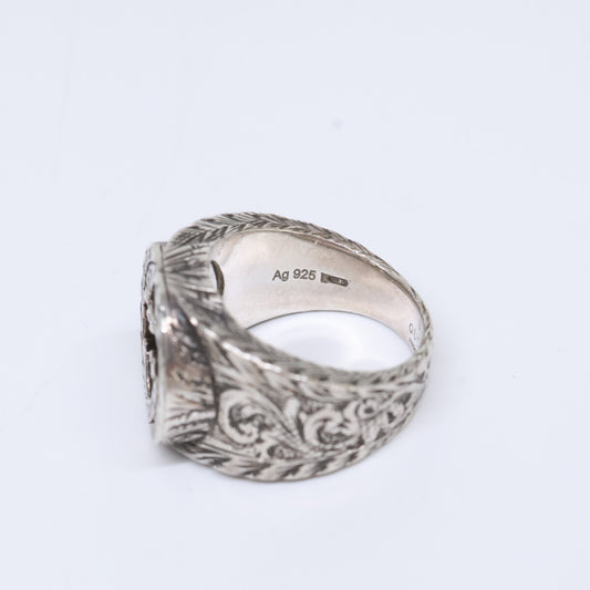GUCCI Ag925 Interlocking GG Arabesque Ring (Excellent Condition)