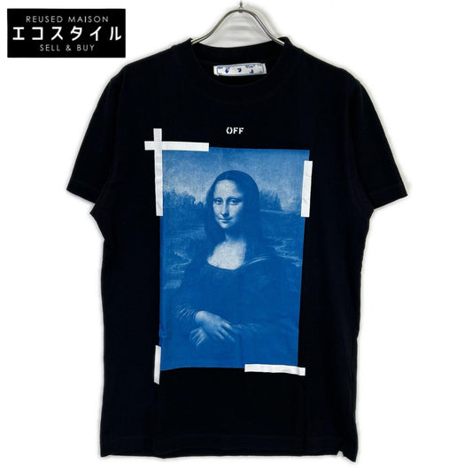 OFF-WHITE オフホワイト 21SS OMAA027R21JER002ブラック コットン ブルーモナリザ×バックアロー 半袖カットソー トップス