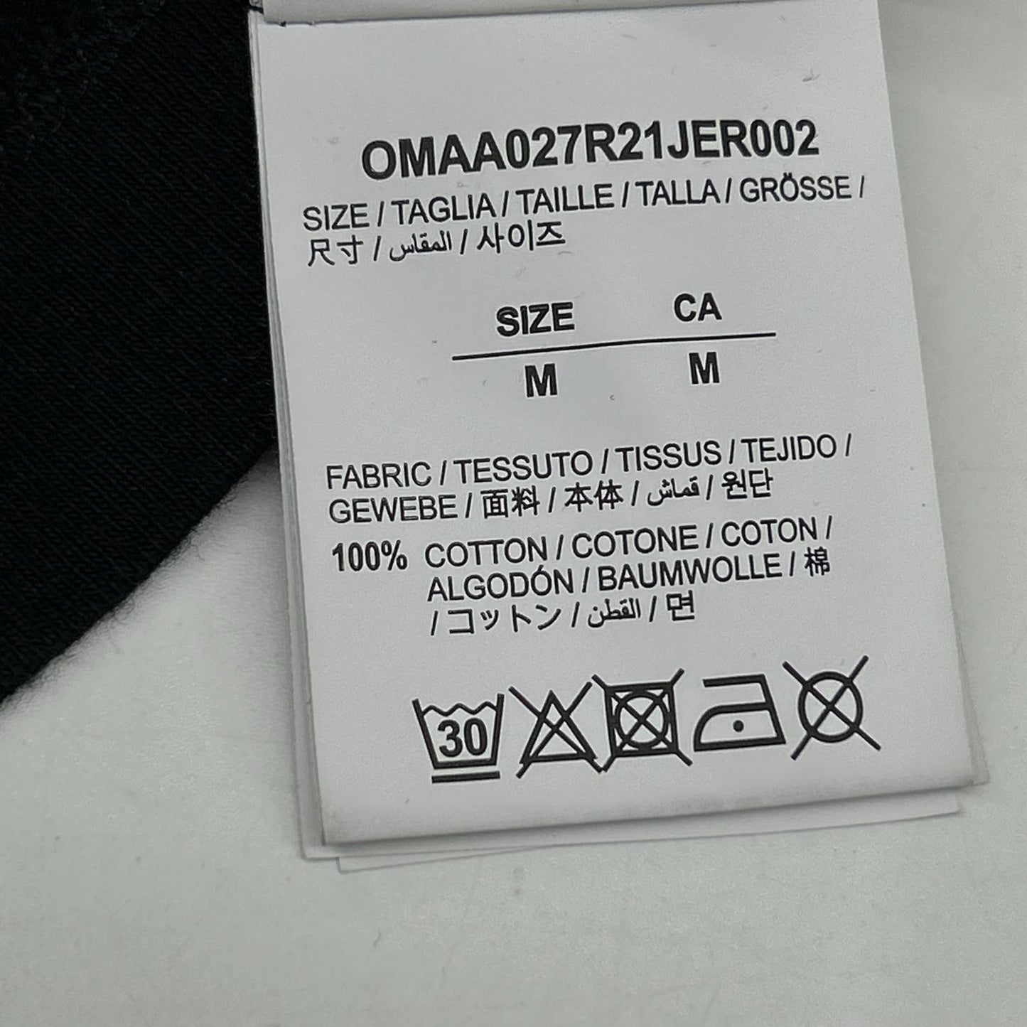 21SS OMAA027R21JER002ﾌﾞﾗｯｸ ｺｯﾄﾝ ﾌﾞﾙｰﾓﾅﾘｻﾞ×ﾊﾞｯｸｱﾛｰ 半袖ｶｯﾄｿｰ トップス M メンズ