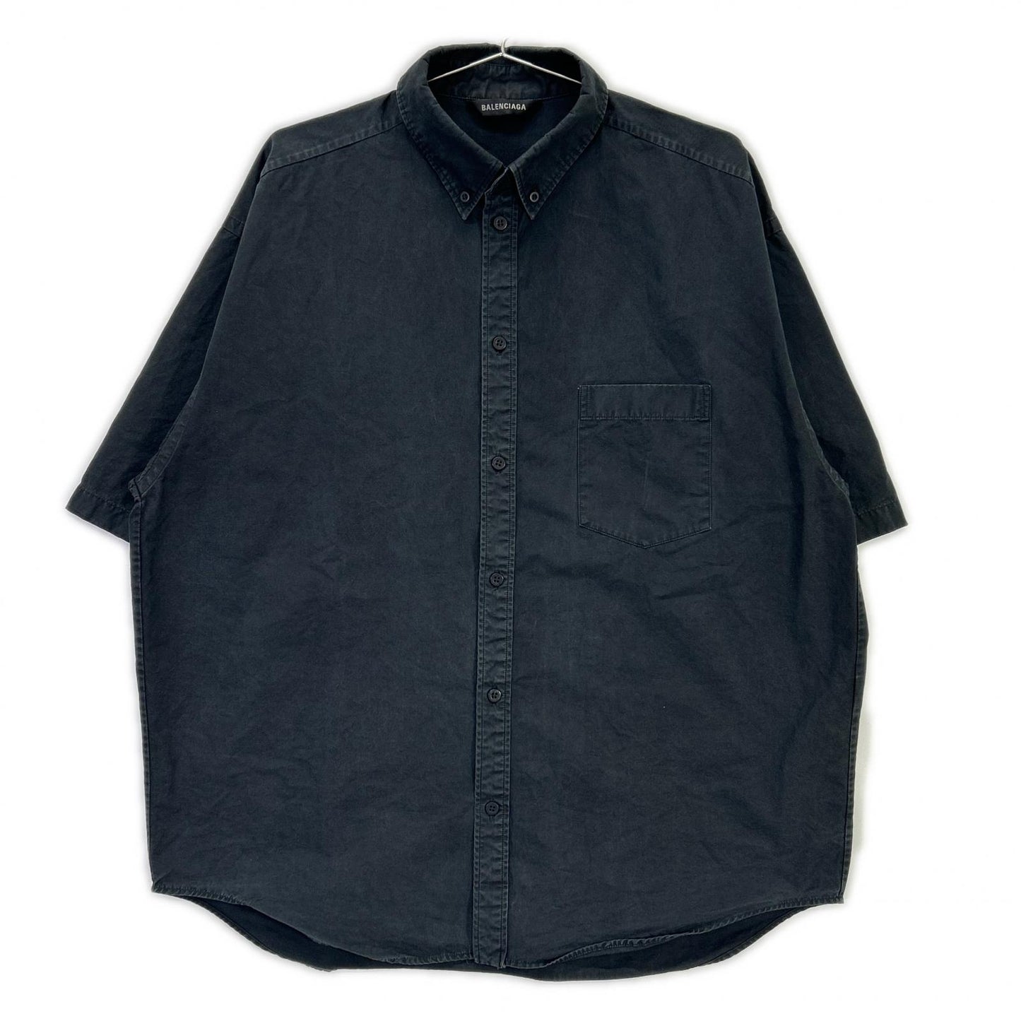 BALENCIAGA 巴黎世家 22年款 738761 黑色 TNM60 短袖衬衫 上衣