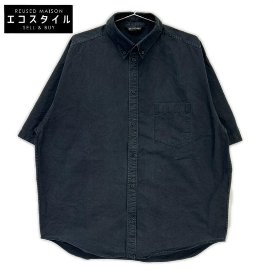 BALENCIAGA Balenciaga 22AW 738761 Black TNM60 S/S Shirt Top