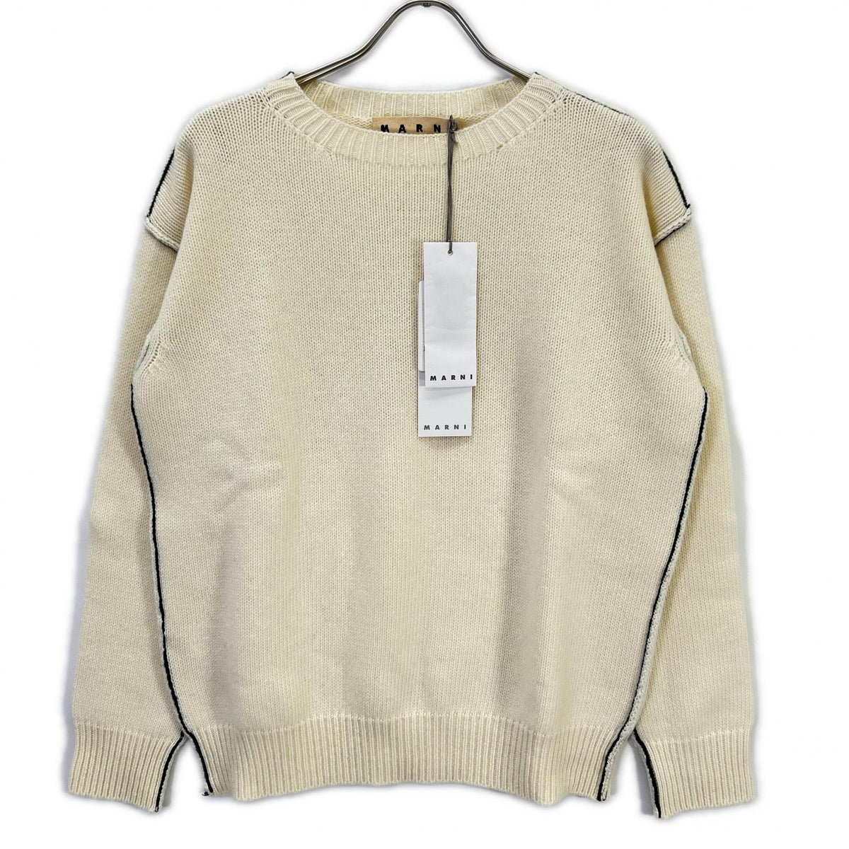 MARNI マルニ W14GCMQ06Q00FH558 white wool crew-neck sweater top