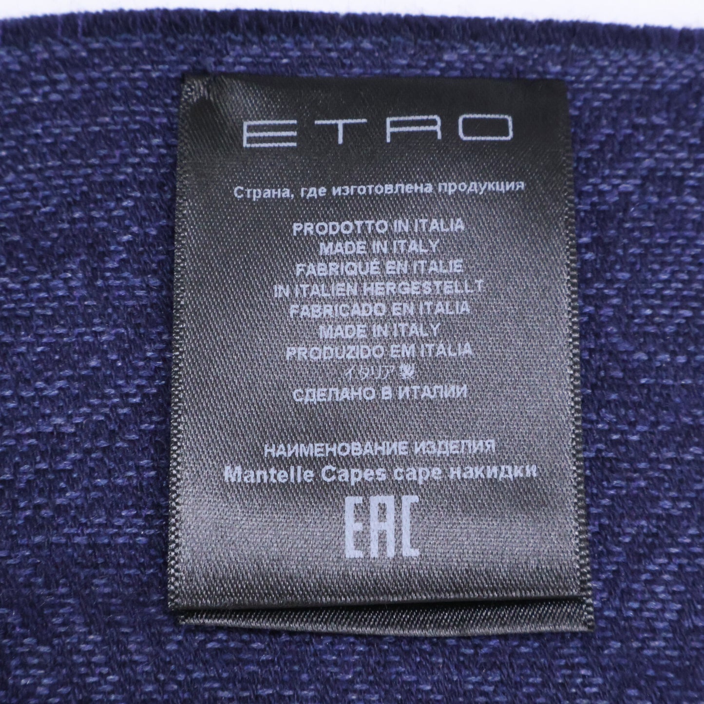 ETRO エトロ 【美品/国内正規】231-14317-9161 シルク/カシミヤ ジャカード ケープ ポンチョ ケープ