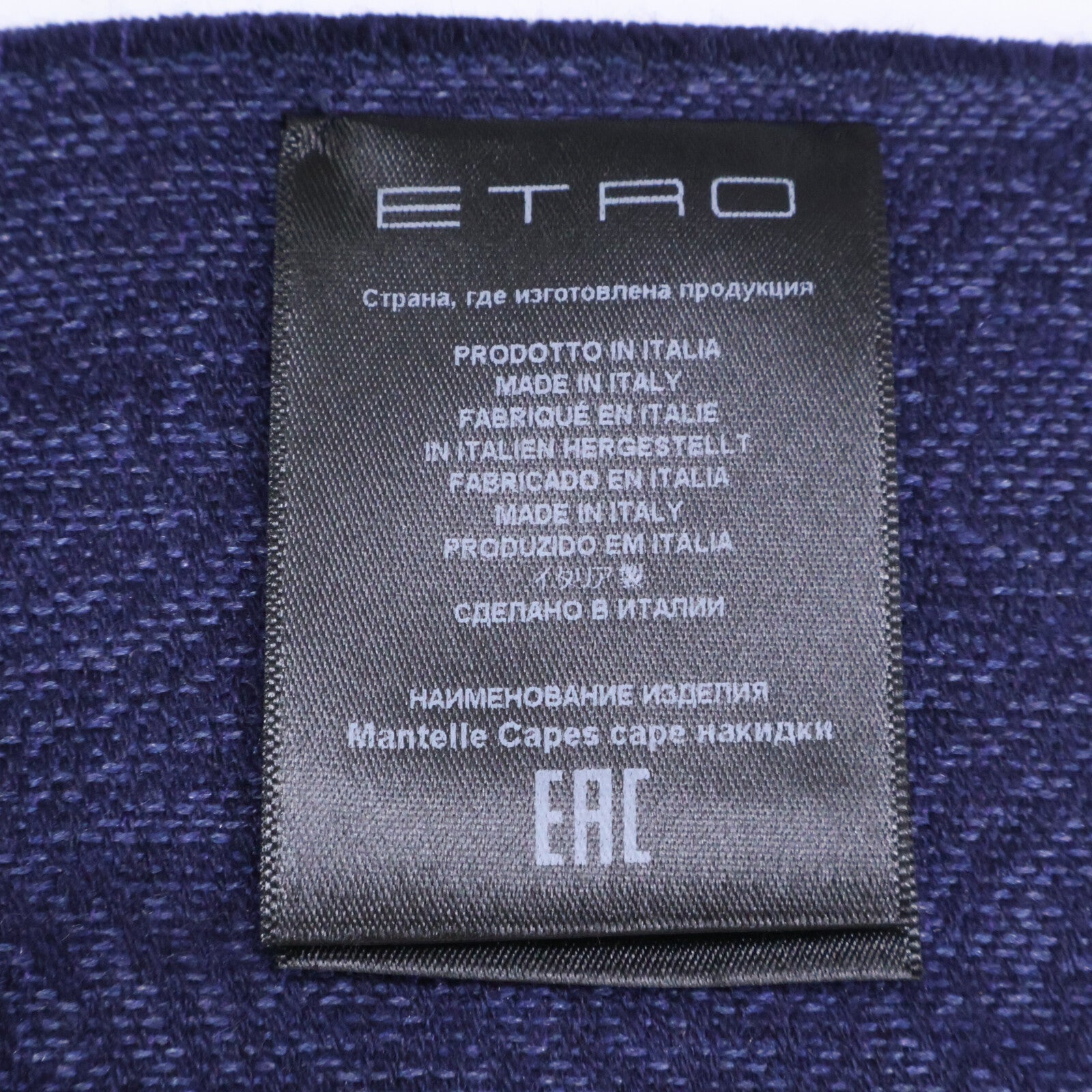 ETRO エトロ 【美品/国内正規】231-14317-9161 シルク/カシミヤ ジャカード ケープ ポンチョ ケープ