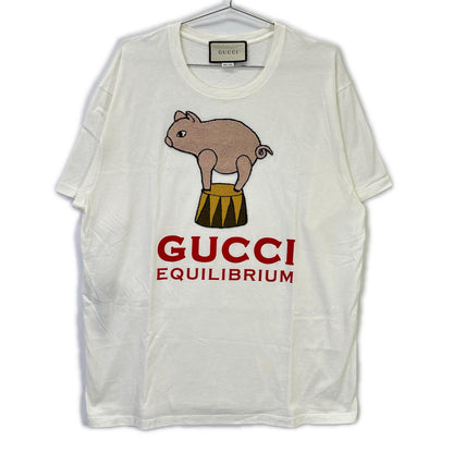 GUCCI グッチ 615044 ホワイト ピッグ刺繍 Tシャツ トップス