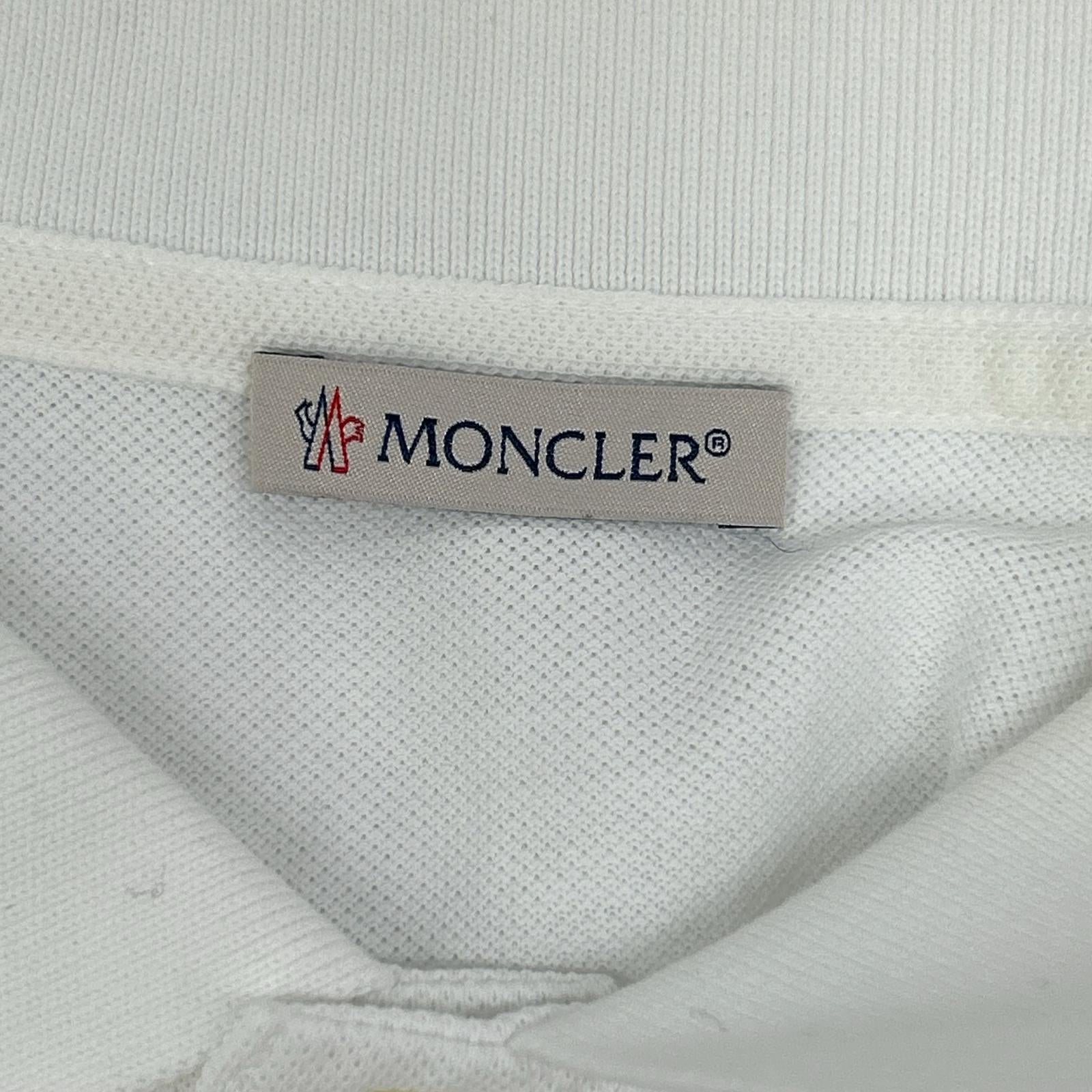 MONCLER モンクレール ホワイト コットン ポロシャツ トップス