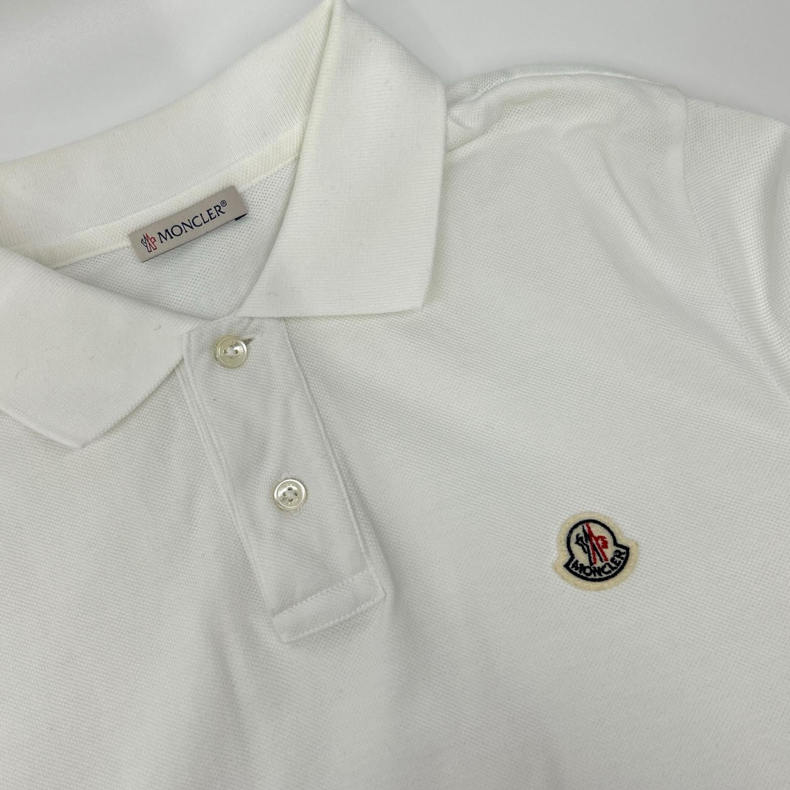 MONCLER モンクレール ホワイト コットン ポロシャツ トップス