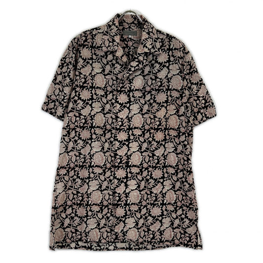 HG-B67-020 22SS INDIA BLOCK PRINT OPEN COLLER SHIRT トップス 2 メンズ