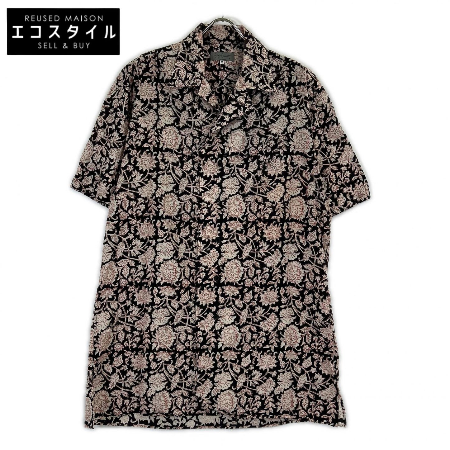 Yohji Yamamoto POUR HOMME ヨウジヤマモトプールオム HG-B67-020 22SS INDIA BLOCK PRINT OPEN COLLER SHIRT トップス