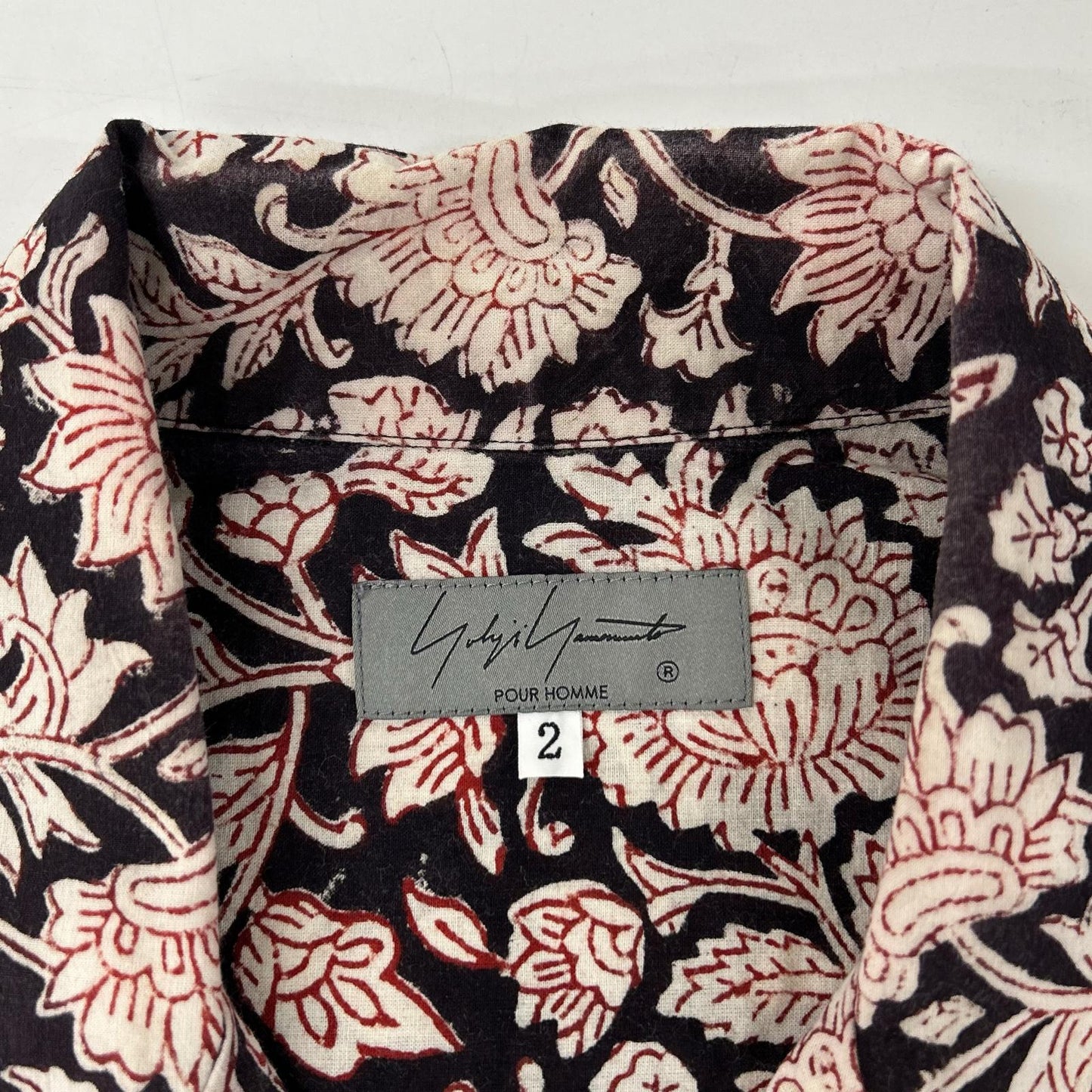 Yohji Yamamoto POUR HOMME ヨウジヤマモトプールオム HG-B67-020 22SS INDIA BLOCK PRINT OPEN COLLER SHIRT トップス